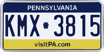 PA license plate KMX3815