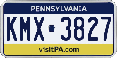 PA license plate KMX3827