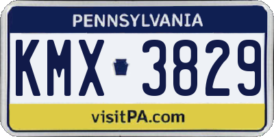 PA license plate KMX3829