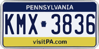 PA license plate KMX3836