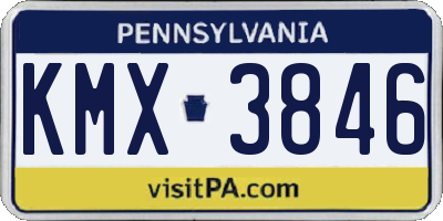 PA license plate KMX3846