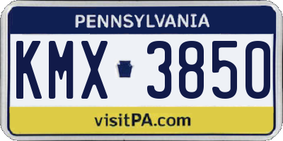 PA license plate KMX3850