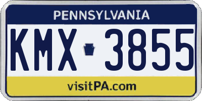 PA license plate KMX3855