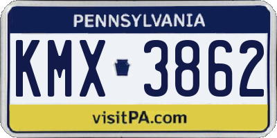 PA license plate KMX3862
