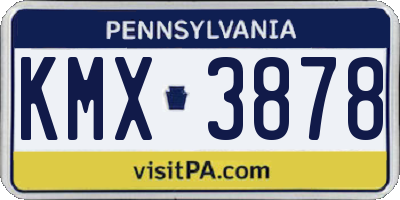 PA license plate KMX3878