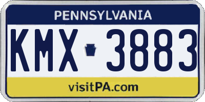 PA license plate KMX3883