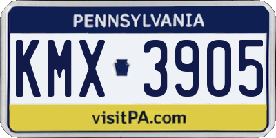 PA license plate KMX3905