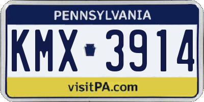 PA license plate KMX3914