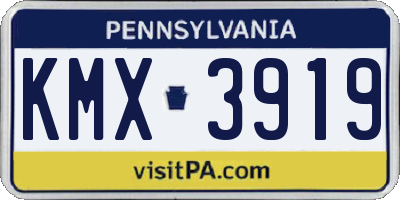 PA license plate KMX3919
