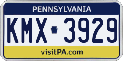 PA license plate KMX3929