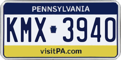 PA license plate KMX3940