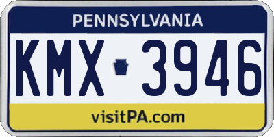 PA license plate KMX3946