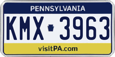 PA license plate KMX3963