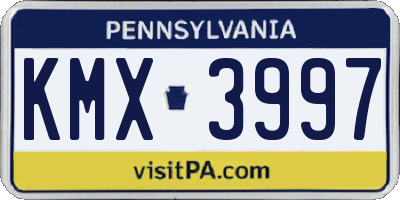 PA license plate KMX3997