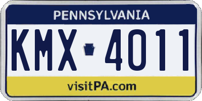 PA license plate KMX4011