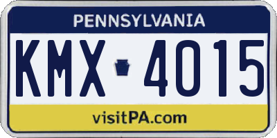 PA license plate KMX4015
