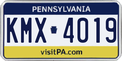 PA license plate KMX4019