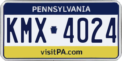 PA license plate KMX4024
