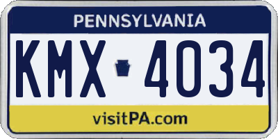 PA license plate KMX4034