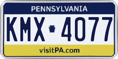 PA license plate KMX4077