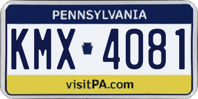 PA license plate KMX4081