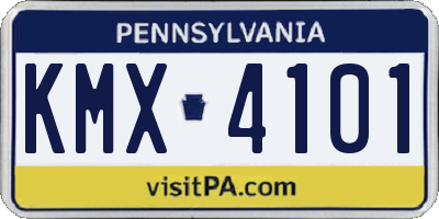 PA license plate KMX4101