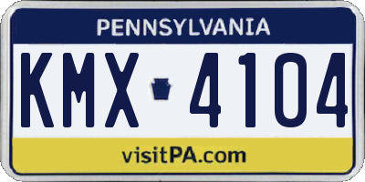PA license plate KMX4104