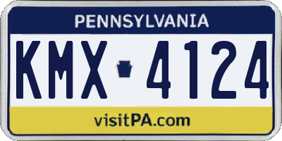 PA license plate KMX4124