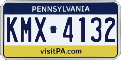 PA license plate KMX4132