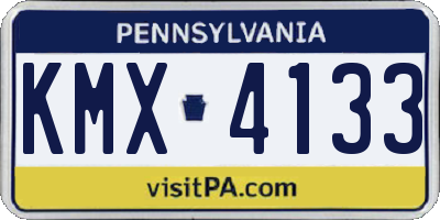 PA license plate KMX4133