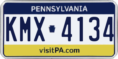 PA license plate KMX4134