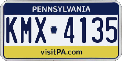 PA license plate KMX4135