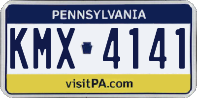PA license plate KMX4141