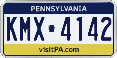 PA license plate KMX4142