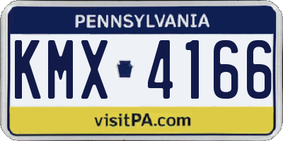 PA license plate KMX4166