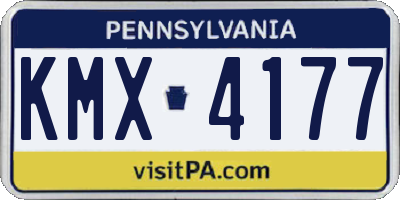 PA license plate KMX4177