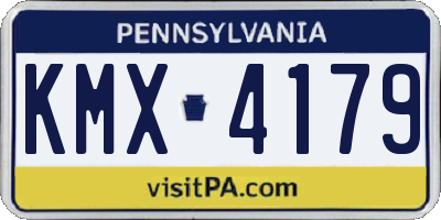 PA license plate KMX4179
