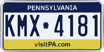 PA license plate KMX4181