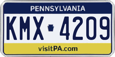 PA license plate KMX4209