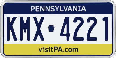 PA license plate KMX4221