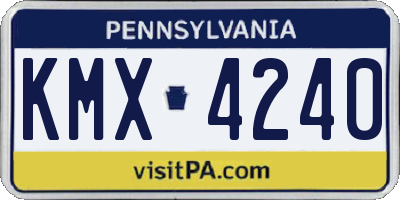 PA license plate KMX4240