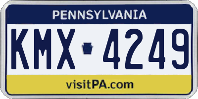 PA license plate KMX4249