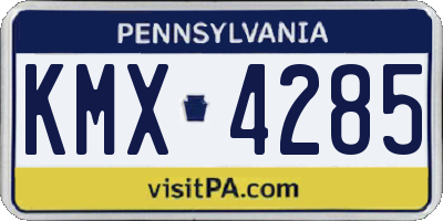PA license plate KMX4285