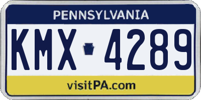 PA license plate KMX4289