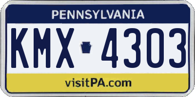 PA license plate KMX4303