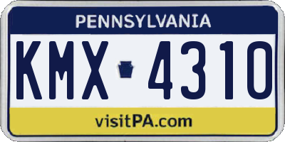 PA license plate KMX4310