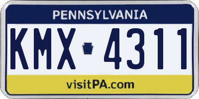 PA license plate KMX4311