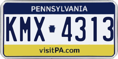 PA license plate KMX4313