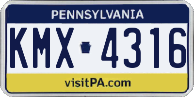 PA license plate KMX4316