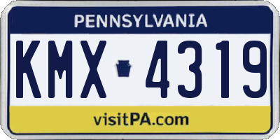 PA license plate KMX4319